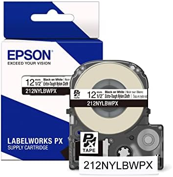 Epson LABELWORKS 212BWPX PET Tape Cartridge - Black On White Standard