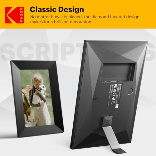 KODAK Digitaler Bilderrahmen 7 Zoll WLAN Elektronischer Bilderrahmen HD IPS Touchscreen Smart Fotorahmen Cloud mit App, 32GB Speicher, Automatischer Rotation, Teilen von Bildern, Musik, Videos
