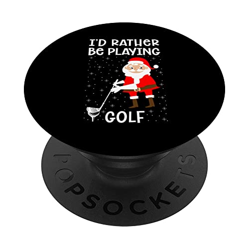 Prefiero estar jugando Golf Santa Claus Golf Amante Golfista PopSockets PopGrip Intercambiable