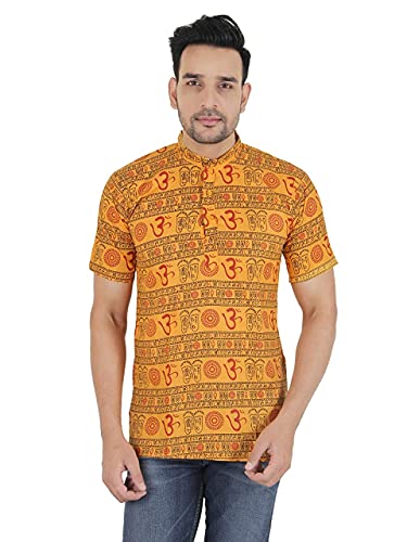 Image of Men's Cotton Blend Straight Kurta