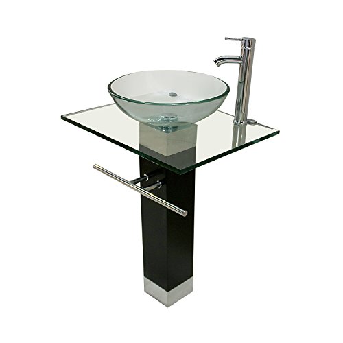 23 Inch Modern Bathroom Vanities Tempred Glass Design Vessel Sink #TOP1