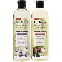 Dr. Teals Bath & Body Oil Variety Gift Set 2 Pack, 8.8oz Ea. - Soothing Lavender & Ultra Rich Shea Butter - Essential Oils Hydrate Skin & Alleviates Daily Stress - at Home Spa Kit