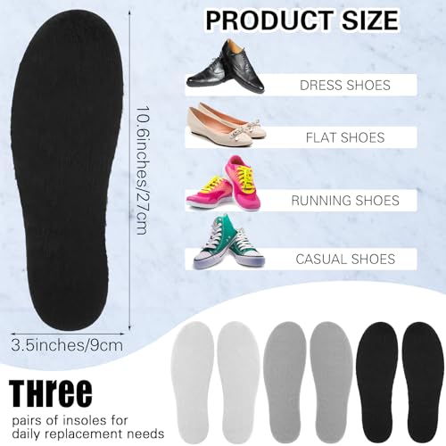 3 Pairs Fleece Sockless Shoe Liner Fuzzy No Show Socks Wool Sock Insoles Inserts Warm Winter Washable Barefoot Imitation Fleece2