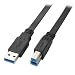 Produktbild LINDY 31451 Flachband-Kabel Typ A auf B (2m, USB 3.0) schwarz
