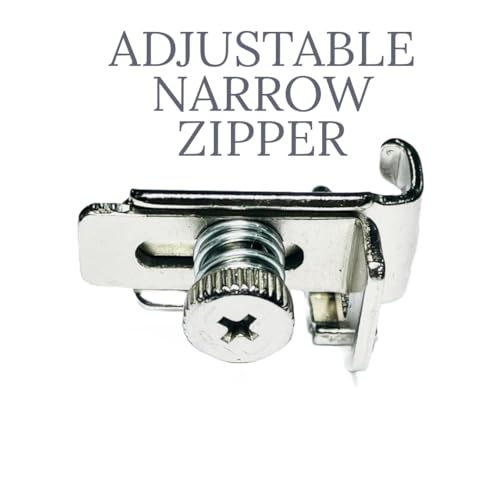 Image of ZENITH Adjustable Narrow Zipper Pressure Foot Snap on Type for Automatic Electric Low Shank Sewing Machines Suitable for Usha Janome Brother Singer etc Steel Finish (Adjustable Narrow Zipper)
