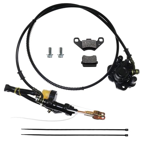 PRO BAT Rear Hydraulic Brake Assembly Caliper Master Cylinder Kit Go Kart Golf Cart ATV, Black