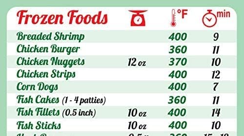 Miniatura 6 de Imán con información de tiempo de cocina de freidora de aire, de 8 x 11 pulgadas, para cocina, recetas para freír, libro de cocina, fácil de leer,