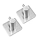 BOZONLI Ganchos Adhesivos para Pared, Ganchos para Colgar, 2 Piezas Gancho Autoadhesivo Toalleros de Gancho para Baño y Cocina - Acero Inoxidable, Impermeable, Plata