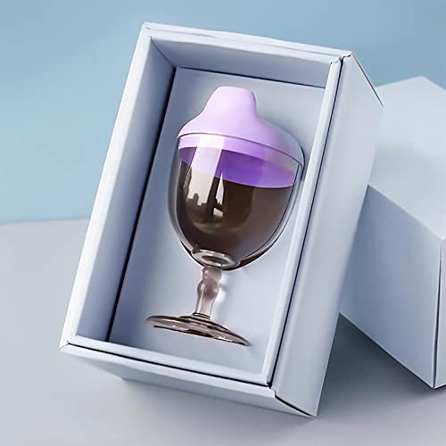 Image of kaiwern Plastic Goblet Cup, Wine Sippy Cup Baby Party Cups Beverage Mug Milk Bottle with Lid, Baby Goblet Sippy Cup No Spill Plastic Wine Glass for Birthday Party Celebration (Purple)