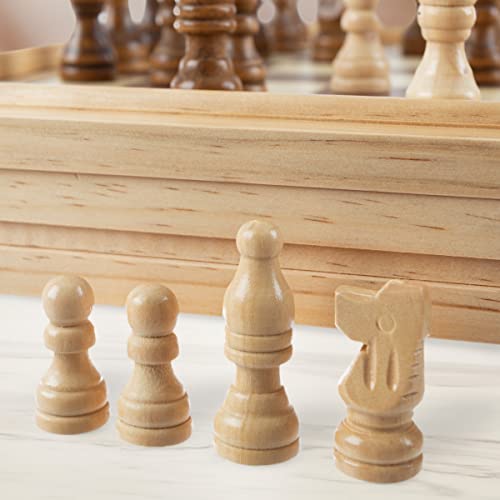 Hey! Play! Deluxe 7-In-1 Game Set - Chess - Backgammon Etc, Brown (12-2072) #TOP5