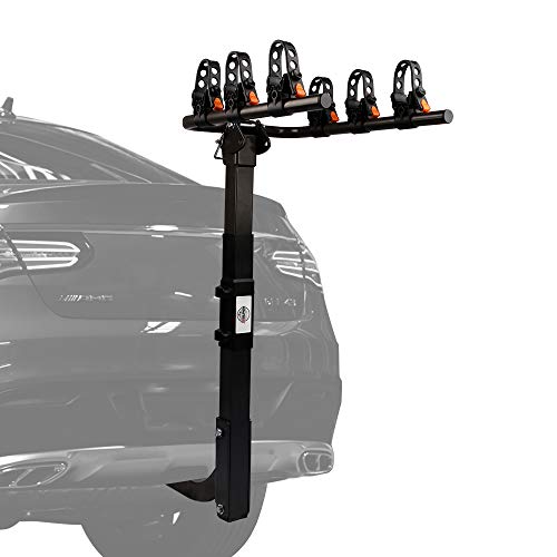ZESUPER 3-Bike Rack Deluxe Locking Heavy Duty Bicycle Carrier for Cars, SUVS, Trucks, Vans and Minivans with a 2'' Hitch Receiver Rack Hitch Mount