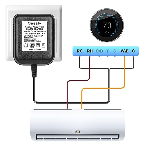 Ousaly 24 Volt 500MA Transformer C Wire Adapter Doorbell Transformer Competible with 16-24Volt All Versions of Ring Doorbell and Thermostat for Nest Ecobee, Sensi and Honeywell (26.2FT Black) by Ousaly - Image 4