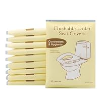 Toilette Auflage, 100 Stück Toilettenauflage Einweg, Einweg Toilettensitzbezüge Papier, Spülbare Toilette Auflage für Öffentlichen Toiletten