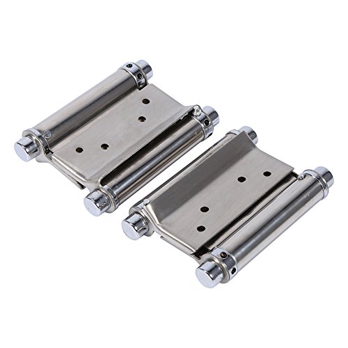 Tyenaza Charnière en Acier Inoxydable, Charnières de portes, 2pcs 3'' Pouces à Double Action Charnière à Ressort, pour Portes intérieures et extérieures...