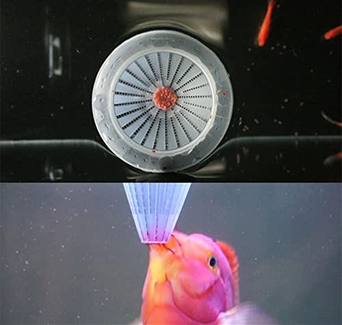 Image of alfyng 8pcs Aquarium Red Worm Cone Feeder, Bloodworm Cone Feeder, Shrimp Fish Food Feeding Plastic Cup with Suckers for Fish Tank (2.64 x 2.64 inch)