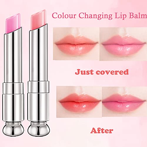 Tinted Lip Balm Lip Oil Lip Gloss Colour Changing Lip Balm, 2 Pcs Moisturising Lip Care With Natural Oils,Long lasting Moisturizing Non Stick Pink Lip Balm for Lip Repair - Image 6