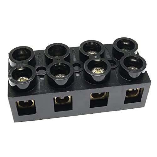 Rlecs 6538-DRSTB-60A4P-1 500V 60A 4 Position Double Row Screw Terminal Block Dual Row Electrical Barrier Terminal Strip Block thumb #6