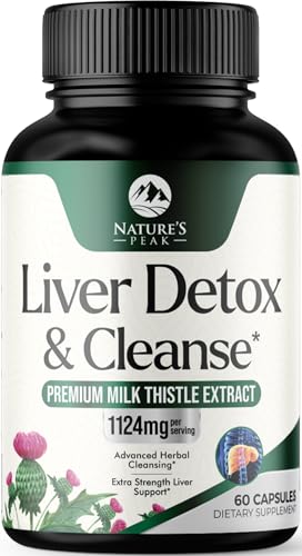 Liver Cleanse Detox & Repair - Milk Thistle Supplement for Digestion & Immune Health - Ginger Root Choline & Dandelion Root - Herbal Liver Support with Silymarin Beetroot & Artichoke - 60 Capsules