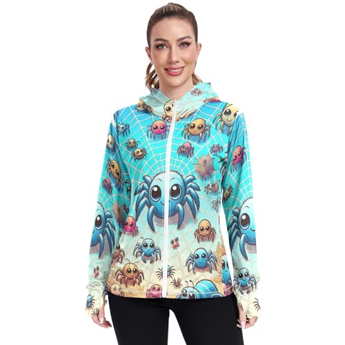 TSENQUE Cute Animals Womens Sun Protection Shirts Upf 50 Sun Protection Shirt Long Sleeve UV Cooling Hoodie Summer Clothing
