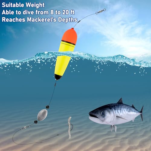 Alwonder 30g Mackerel Fishing Float Set for Mackerel Fishing Include Beads Baitholder Hooks - Image 4