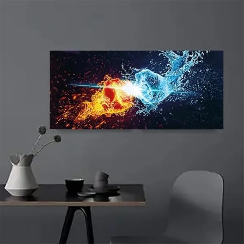Poing de glace grand tableau moderne sans cadre pour habiller un grand mur vide