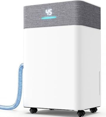 AKIRES 4500Sq.Ft Dehumidifier, Max 80 Pint/Day Smart Compressor Dehumidifier with Drain Hose, 24H Timer & Child Lock, With WiFi, Intelligent Humidistat,for Basement,Bedroom(Matte White,Wifi)