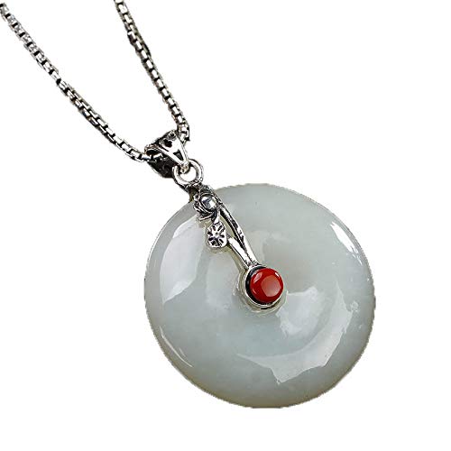 Cadena de plata 925 con jade de Hetian ideal para oficina y cenas elegantes