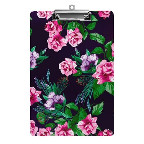 Planchette à pince A4 rose porte-bloc de bureau rigide et léger