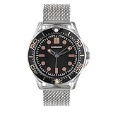 Radiant - Reloj Analógico de Cuarzo para Hombre, Caja Redondo de 42,00 mm Negro, Esfera Negro, Brazalete de Acero Plateado/Gris con Cierre Cierre de Broche o a presión, Resistente al Agua 5 ATM