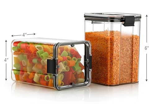 Image of Airtight Container Set for Kitchen I Kitchen Storage Containers Set I Plastic Containers for Storage I Kitchen Organizer I Jars for Kitchen Storage I Plastic Container Set (1100 Ml Set Of 6)