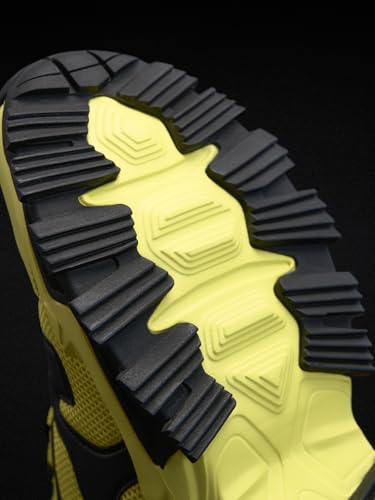 Image of The Souled Store Fumes NX: Sage Men and Boys Low Top Sneakers Green and Off White Streetwear Chunky Trainer Breathable Mesh Cushioned Midsole Durable Sole Lace Up Lightweight Padded Collar