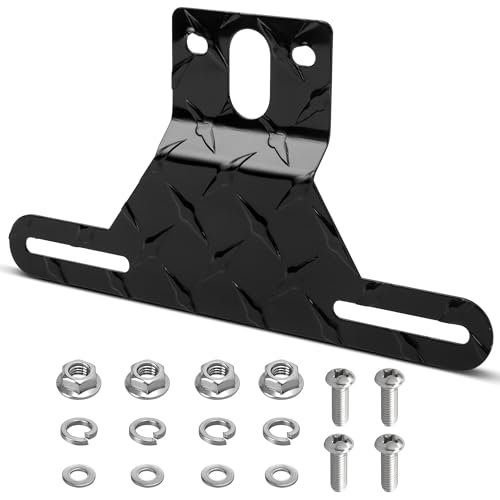 RED WOLF Trailer License Plate Light Holder Aluminum Utility License Plate Bracket for RV ATV Trailer Adjustable License Plate Metal License Plate Tag Frame Mounting Kit W/Stainless Steel Screw