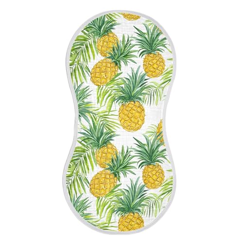 xigua Pineapple and Palm Leaves Baby Burp Cloths for Newborn Boys and Girls 1 Pack, Soft & Absorbent Cotton Baby Burp Cloth, Baby Washcloths, Newborn Towel, Burp Rags
