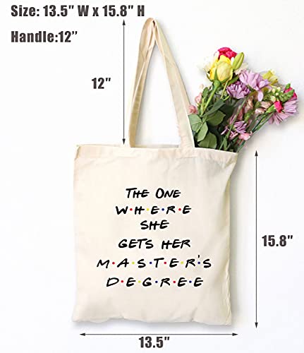 Bolso Tote Beige de Lona para Graduación 13.5 x 15.8 in miniatura 4