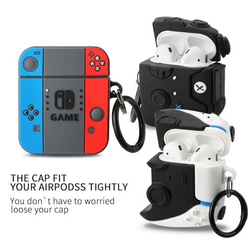 Image of [3Pack] Gedicht for Airpods 2nd Generation Case, Funny 3D Cartoon Game Controller Console Design Silicone Soft Cases for Airpods Case 2nd /1st Gen, with Keychain Kids Women Men for Airpods Case