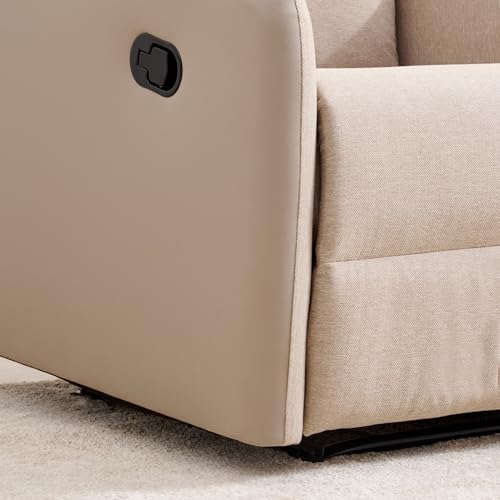Image of Home Centre | Rico 1-Seater Fabric Recliner | Recliner for Living Room | Solid Wood | Beige | 2 Year Warranty