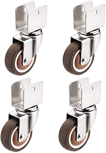 SBTXHJWCGLD 4pcs Furniture Casters U Bracket Furniture Casters 2Inch 160KG Rubber with Brake Silent Universal Swivel Flower Stand Casters for Hardwood Floor Carpet Tile 18/20/22/25mm Groove