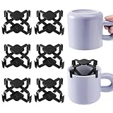Biobasedon 6 Pcs Mug Stackers, Cute Coffee Mug Organizer, Cup Organizer for Kitchen Cabinets, Creative Mug Storage Gadgets, Adjustable Mug Shelf for Coffee Cup (6 Pcs)