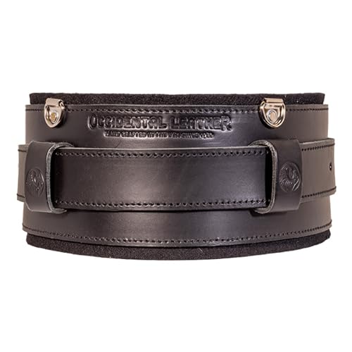 Occidental Leather Stronghold Comfort Belt System - Large, Black - Wide 5” Belt for More Back Support - Heavy-Duty Buckles & Belt Loops to Minimize Bag Sliding - Made in USA