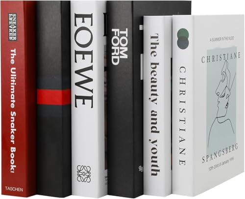 6 Piezas Libros Decorativos para Decoración del Hogar - Libro de Moda Creativo con Impresión Falsa en Inglés - Simulación y Almacenamiento para Decoración