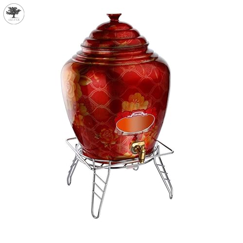 Image of Sulfar Fancy Freestanding Water Pot And Matka Stand Stainless Steel Pot Stand Kitchen Tiered Shelf Rack Chrome Plated Plant