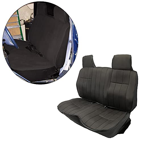 Kojem Black Bench Seat Cover Upholstery Compatible with 1987-1993 Toyota Pick-up SR5 / DLX Extended/Base Standard Cab Base Cab & Chassis 2 Door Truck Solid Bench with Headrest
