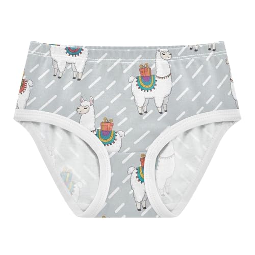 Cotton Toddlers Underwear Floral Cute White Llamas Colorful Gifts Little Girl Panties Fun Print Briefs Undies Kids 2t