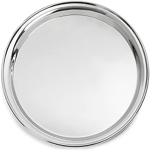 Stainless Steel Waiters Tray 12inch | bar@drinkstuff Circular Serving Tray, Bar Tray, Drinks Tray - Ideal for Food & Drinks Service