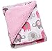 Little Bedding By NoJo Elephant Time Velboa Blanket, Pink