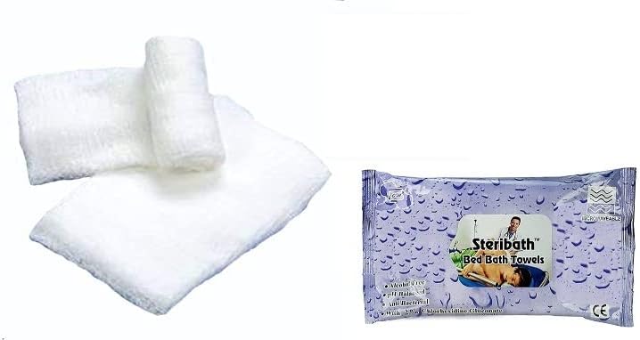 NUVO MEDSURG Cotton Gauze Dressing Pad E.T.O Sterlized (20 Cm x 10 Cm - 20 Pads)