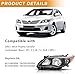 Headlights Assembly Replacement for 2011 2012 2013 Toyota Corolla Headlamps Driver and Passenger Side, Black Housing Amber