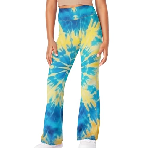 Kids Cute Print Summer Athletic Soft Outfits Yoga Pants for Girls Bell Bottom Flare Leggings High Waist Trouser3