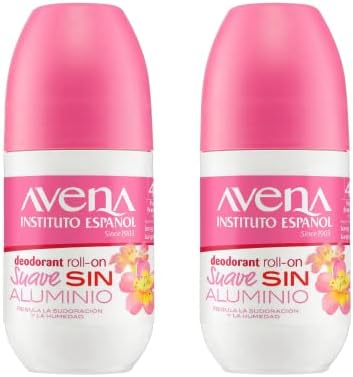 Instituto Español Avena Deodorant Roll-On Suave, Long-Lasting, Non-Alcohol, 2-Pack of 2.50 Oz Each