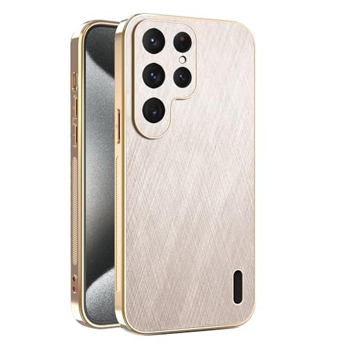Coque Samsung S26 Ultra en cuir de luxe plaqué or élégante et ultra fine